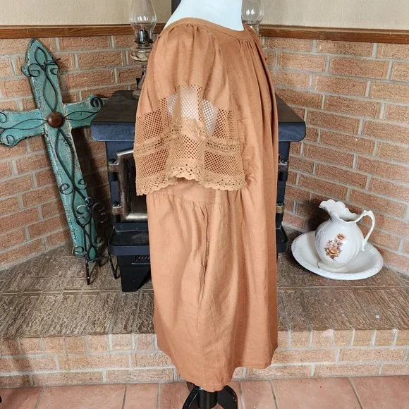 Old Navy Women's Flutter Sleeve Tie Back Mini Swing Dress Size L - Picture 3 of 6